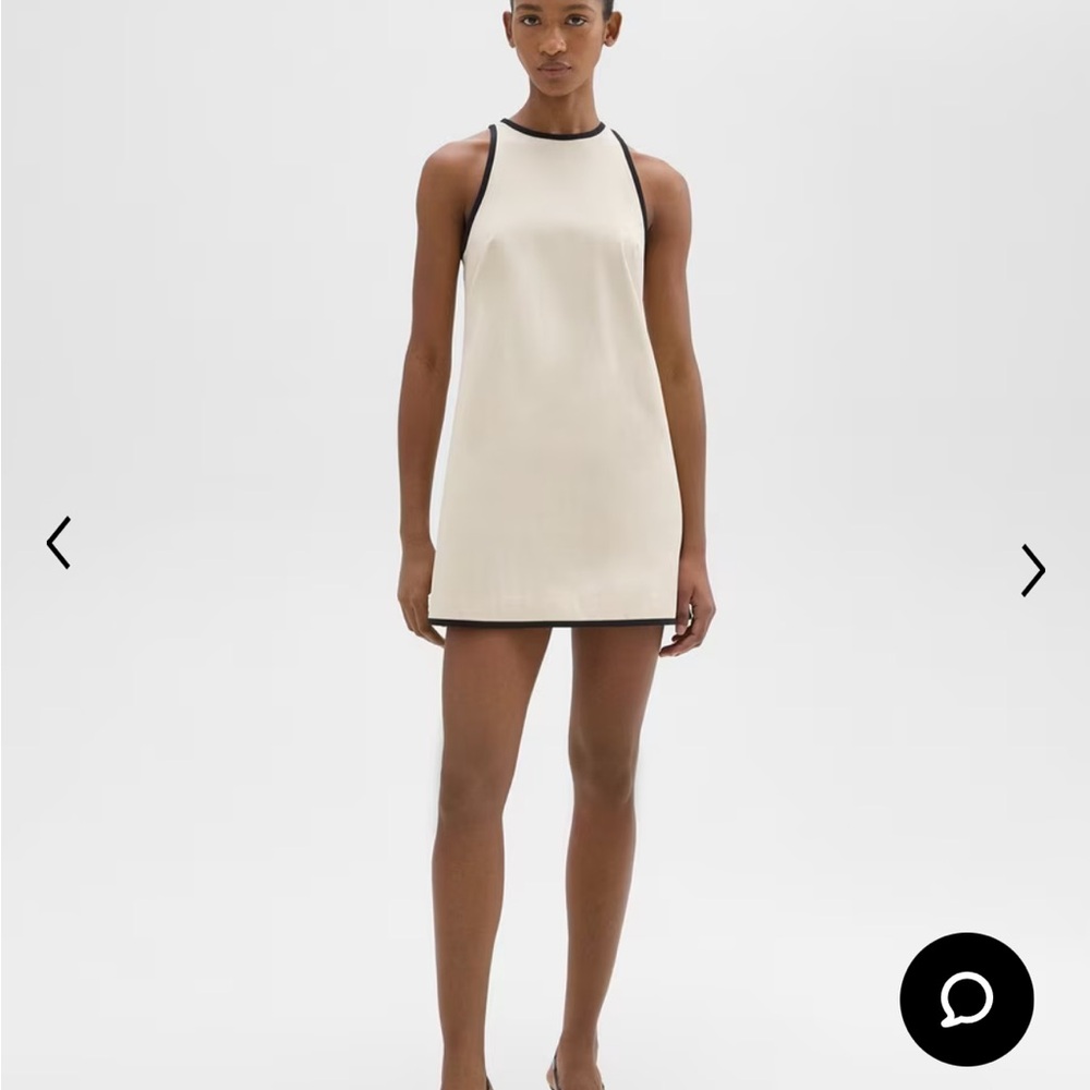 Theory tan/beige mini shift dress. Sleeveless. Size 8.